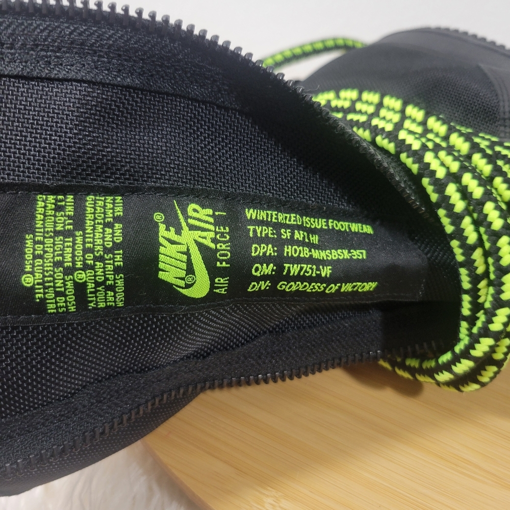 Nike SF Air Force 1 High Black Volt leather high top boots Special Edition - Picture 3 of 9